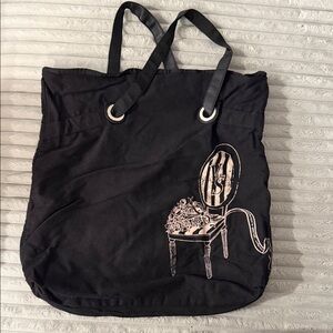 Victoria's Secret Black Tote with Chair Graphic